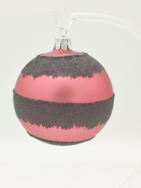 Bauble red with stripes
